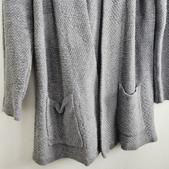 ANTHROPOLOGIE Angel Of The North Grey Chunky Cable Knit Cardigan Sweater - Picture 6 of 8